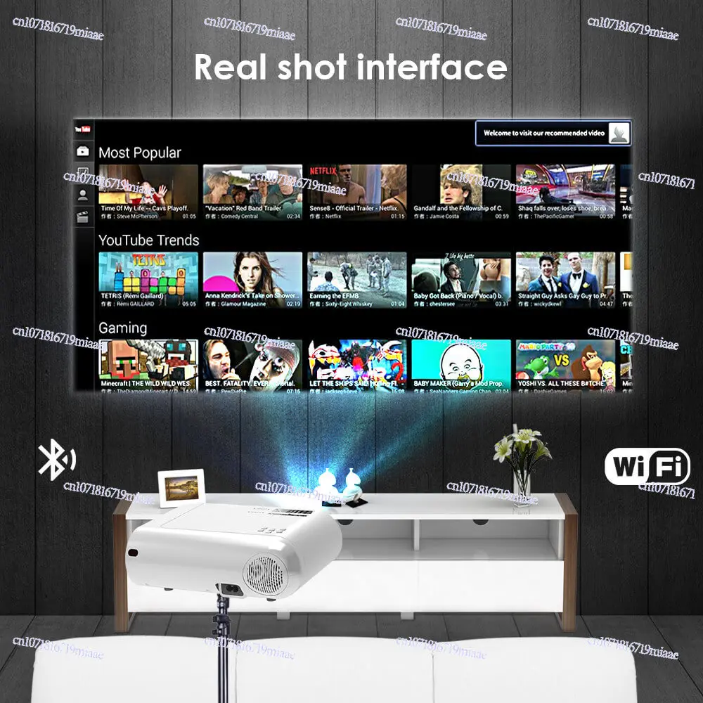 Proyector 3000 Lúmenes para Soporte Proyector Teléfono 1080P