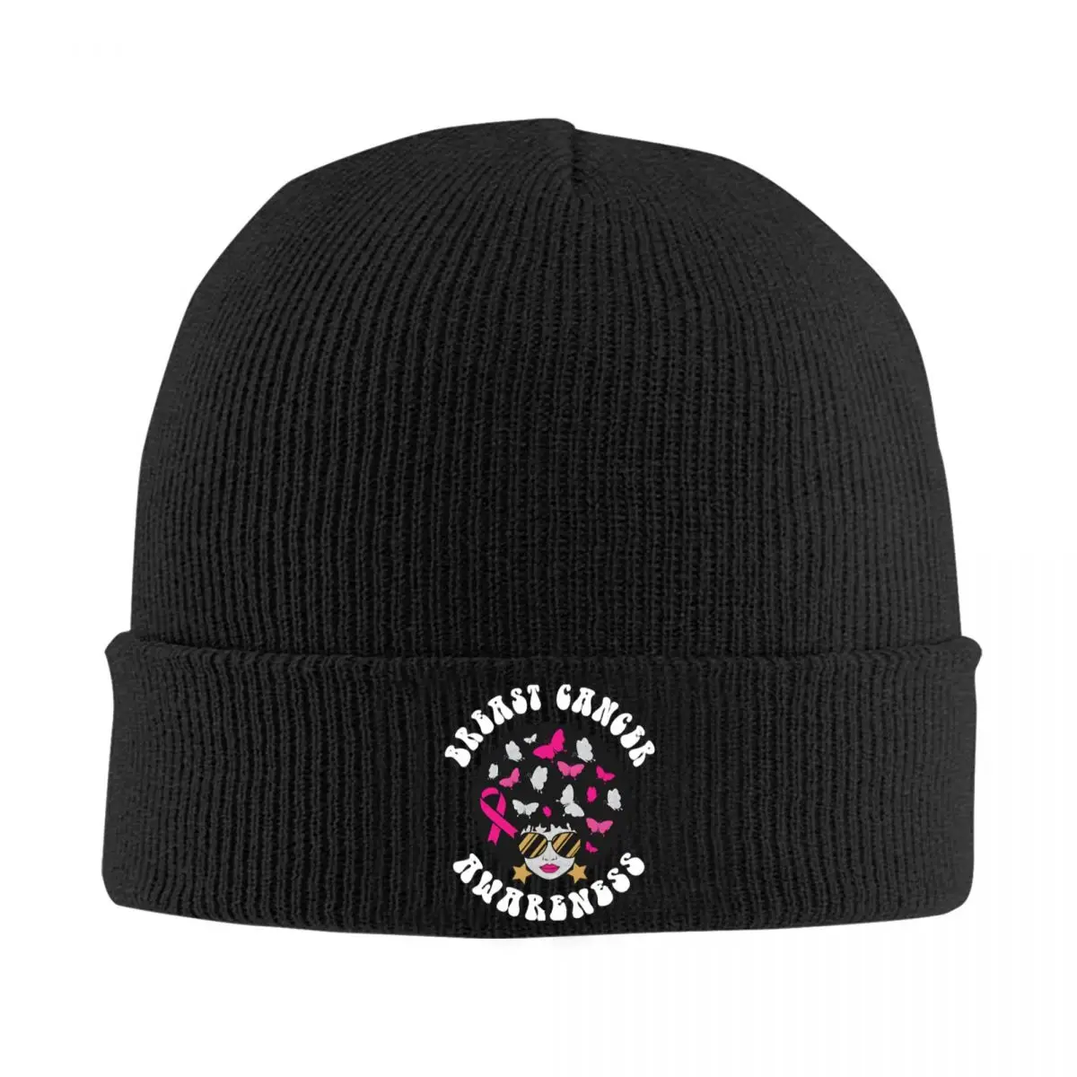 Breast Cancer Awareness Month Skullies Beanies Caps Hair Thin Hat Autumn Spring Bonnet Hats Men Women's Hip Hop Ski Cap