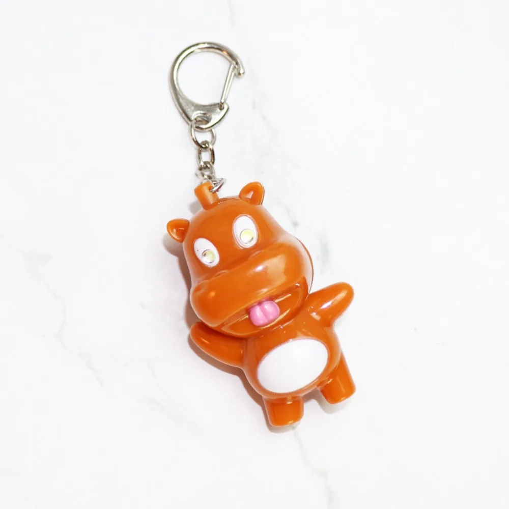 Bag Charm Mini Moo Deng Key Ring Luminiferous Anti-loss Bouncing Pig Mu Dang Doll Popular Thai Style Dwarf Hippo Pendant Travel