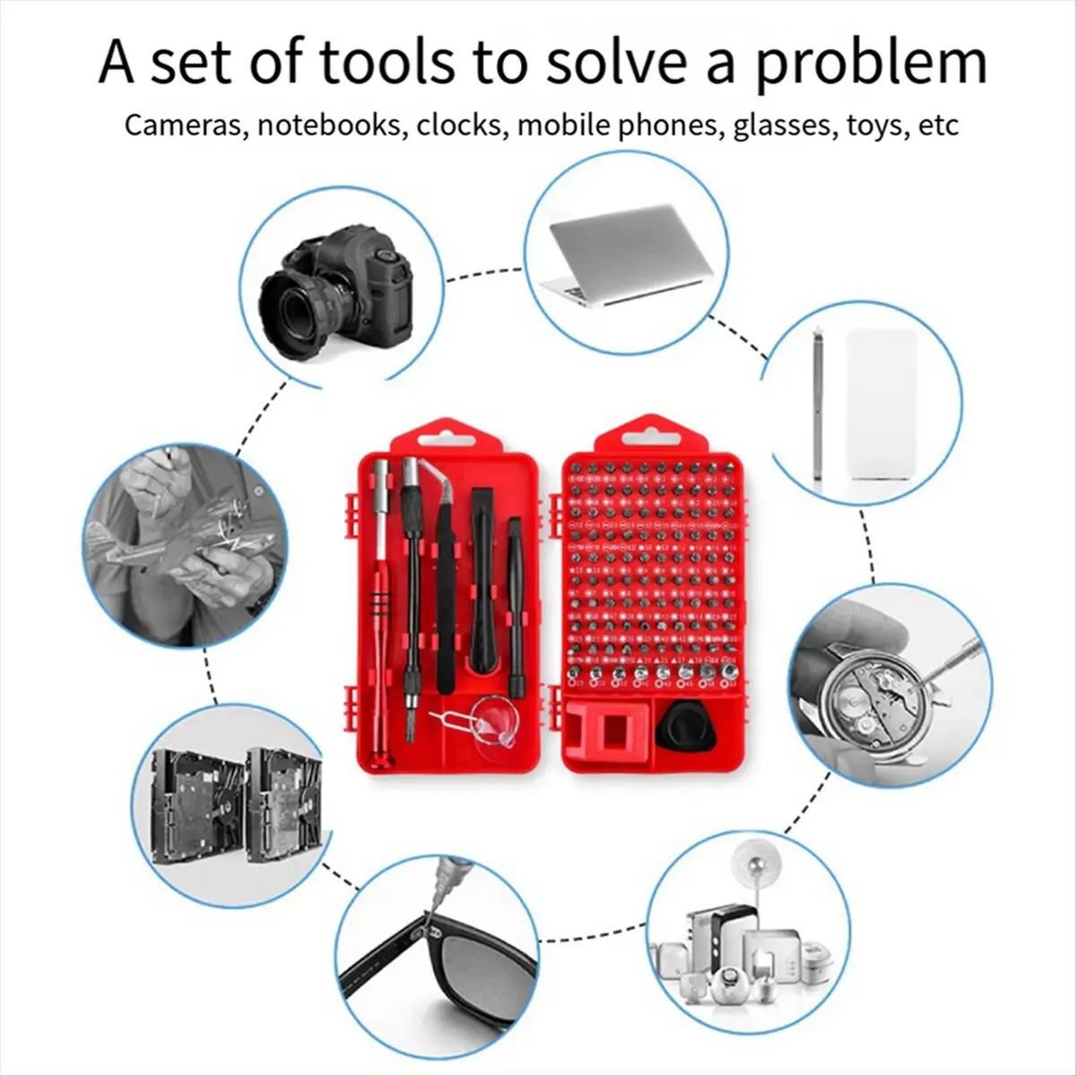 New 108Pcs 4mm Word Plum Triangle Screwdriver Screwdriver Mobile Phone Maintenance Tool Box Set