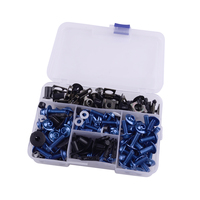 Blue & Black Motorcycle Motorbike Complete Fairing Bodywork Bolt Screw U Nut Clip Kit Fit for Suzuki GSXR 600 750 1000 K1-K8