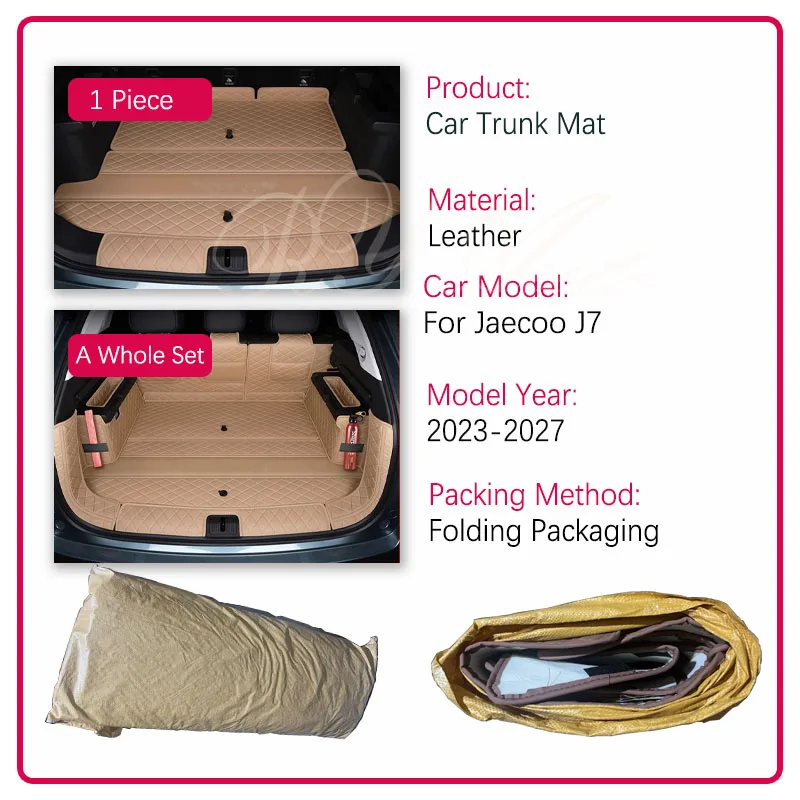 Car Trunk Mats For Jaecoo J7 7 Tansuo 06 Fulwin T6  T1EJ 2023 2024 2025 2026 2027 Anti-dirty Storage Cover Cargo Pad Accessories