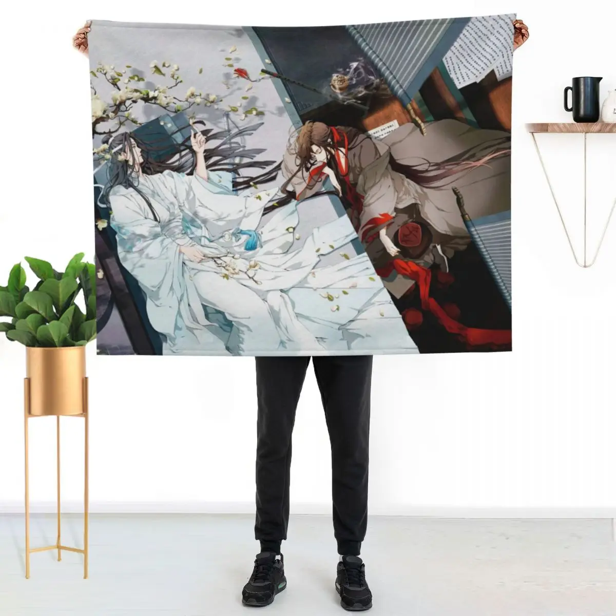 Wangxian In Gusu Lan Throw Blanket Sofa Cute Plaid warm winter Retros Hairys Decorative Beds Blankets