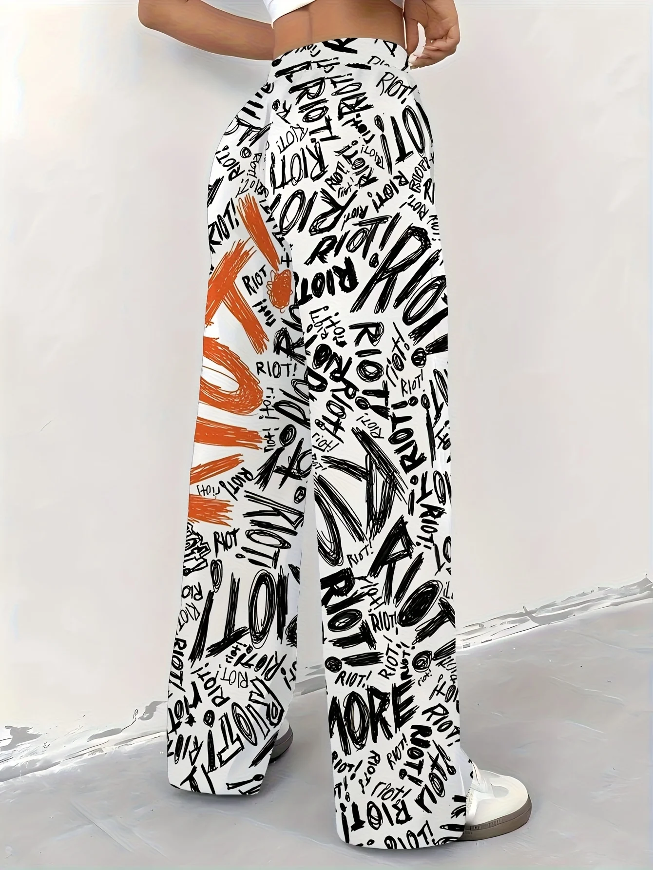 2026 New RIOT Graffiti Letter Pants for Women Quick Dry Lightweight Breathable Pants Y2K Streetwear Loose Fit Pants for Kids