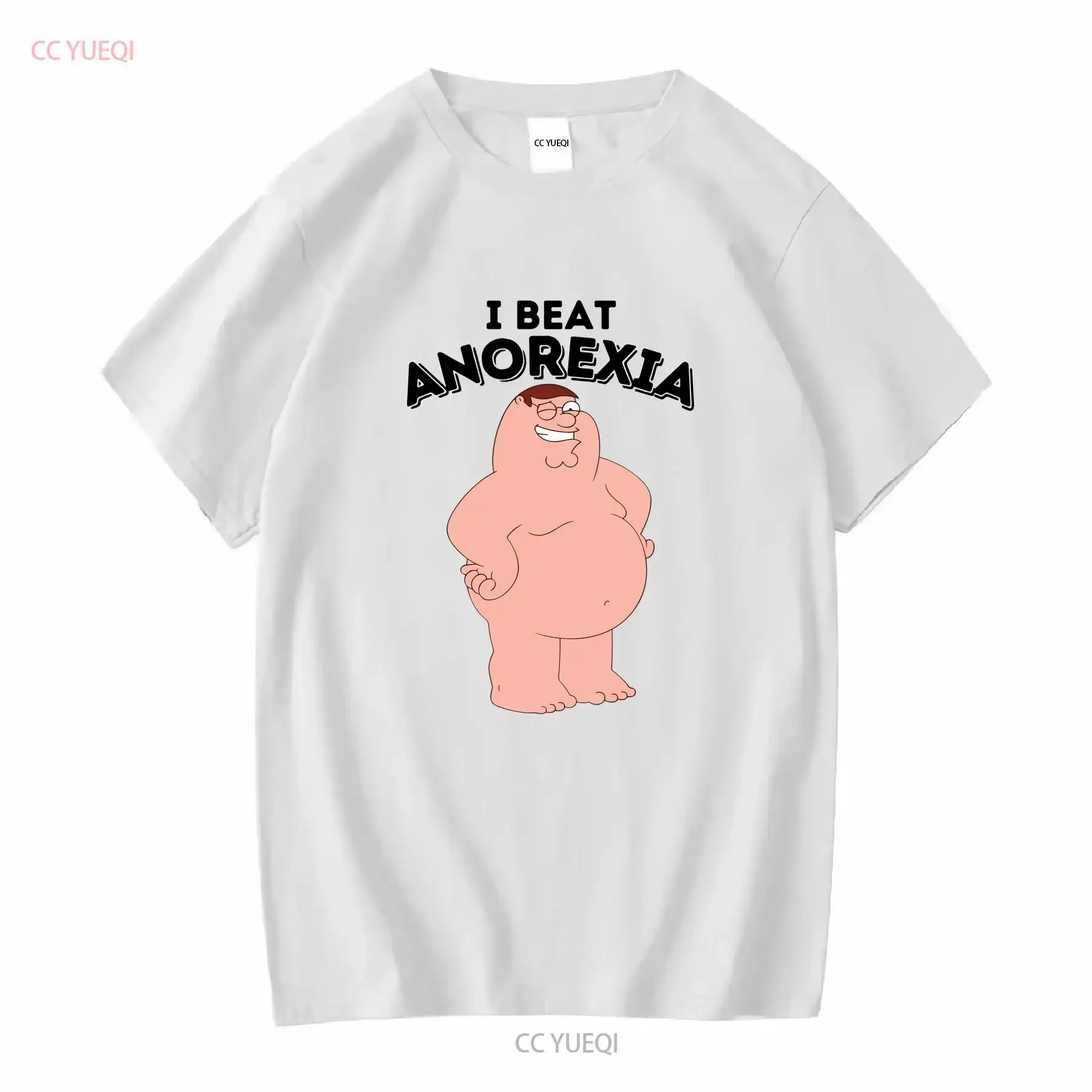 FUNNY PETER GRIFFIN I BEAT ANOREXIA MENS WOMENS UNISEX T SHIRT BIRTHDAY GIFT vintage Washed graphic streetwear Casual