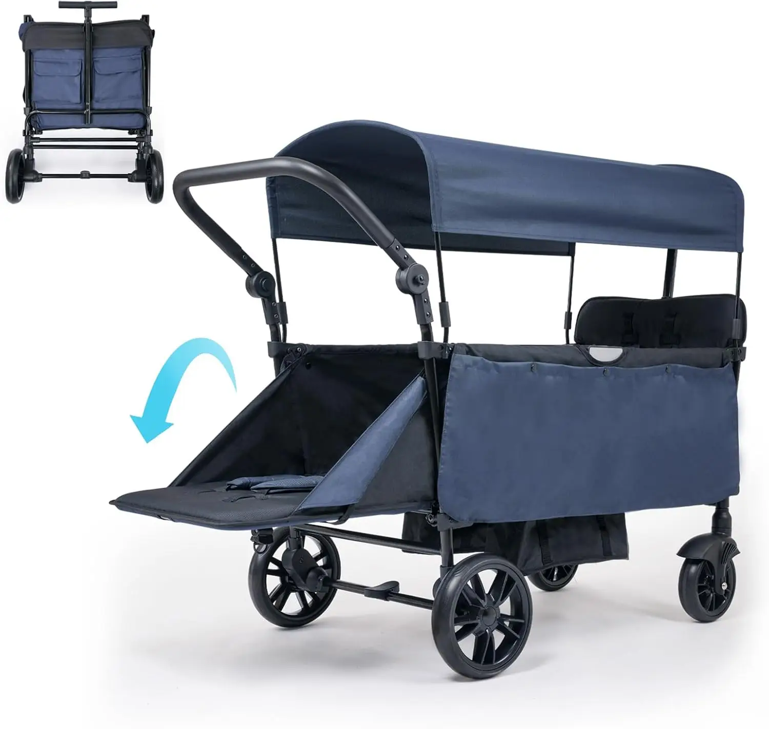 

Infant Master Collapsible Wagon with Canopy and Large Wheels - All-Terrain Heavy Duty Folding Cart for Sports, Shopping, Camping