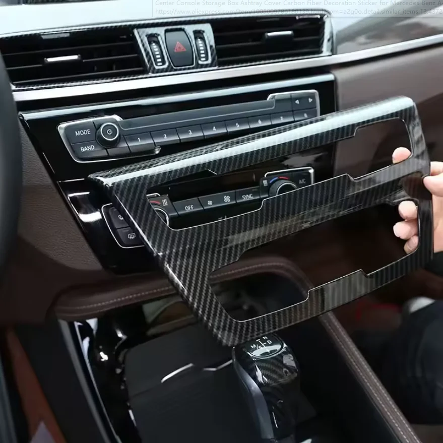 For BMW X1 X2 F47 F48 2016-2022 ABS Carbon Fiber Interior Kit Dashboard Console Gear Shift Panel Cover Trim Interior Accessories