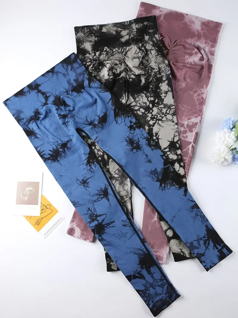 

Women Tie Dye Legging Seamless Sports Tight High Waist Butt Lifting Workout Leggings Slim Elastic Breathable Pants