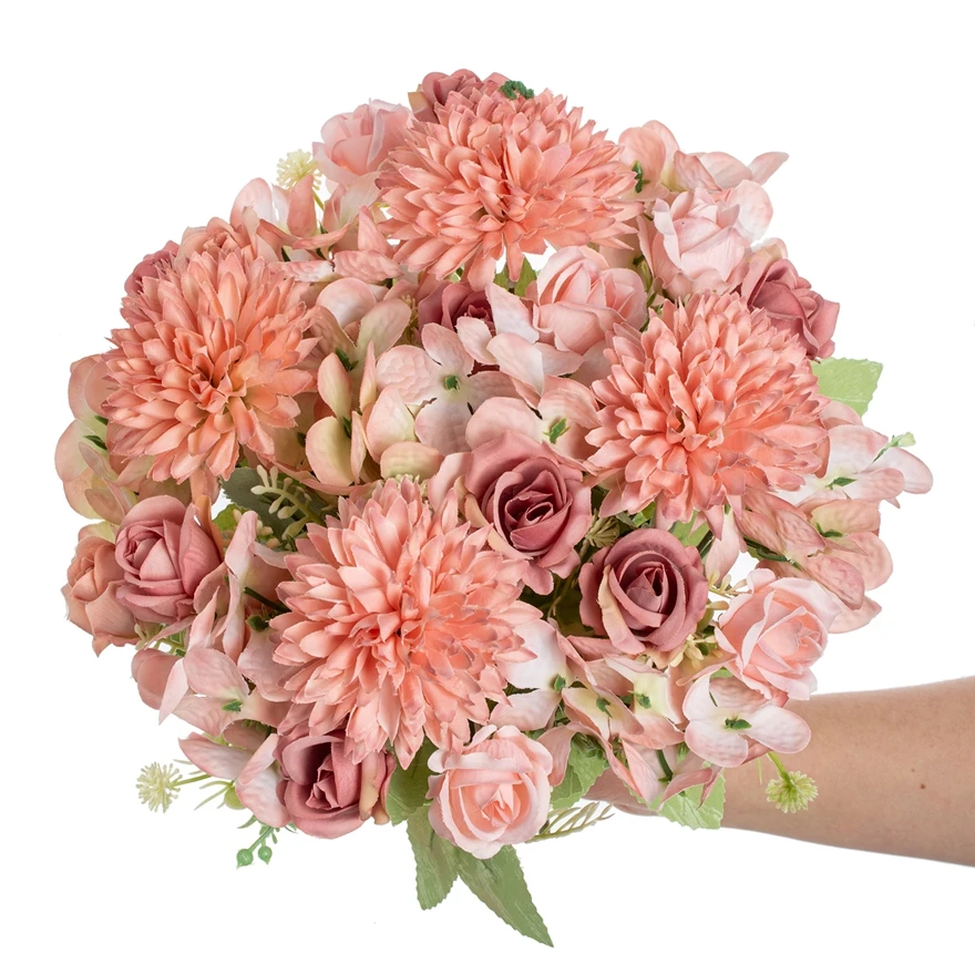 

Artificial Flowers Silk Roses Home Vases Table Bonsai Festival Handheld Flower Garden Wedding Bridal Bouquets Art DIY Gift Decor