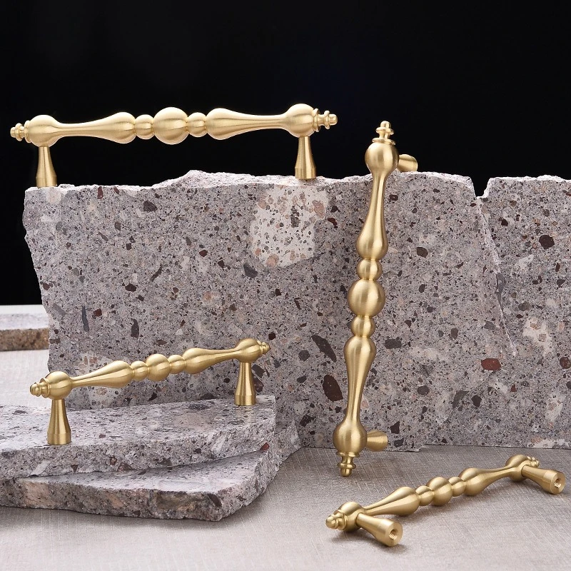 Hulu Kupfergriff für Kleiderschranktür, Gold, Luxuriöser Nordischer Stil, Schuhschrank, Schublade, Nachttisch, Doppelloch, Einfache Knöpfe aus Reinem Kupfer – Detail 4
