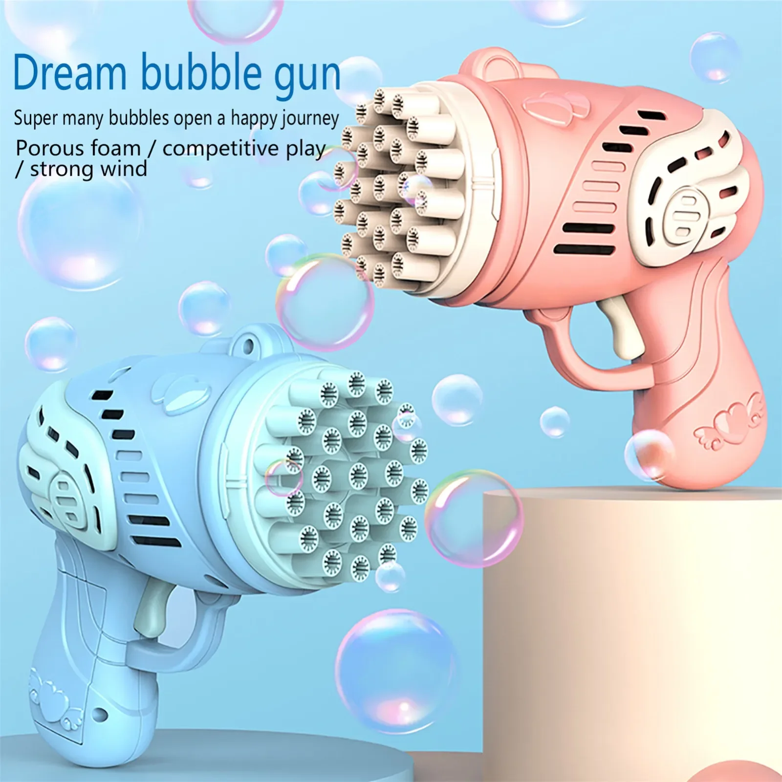 23 Holes Automatic Gatling Bubble Guns Soap Bubble Magic Bubble Kids 2022 New Bathroom Outdoor Toys for Boys Girls Birthday Gift