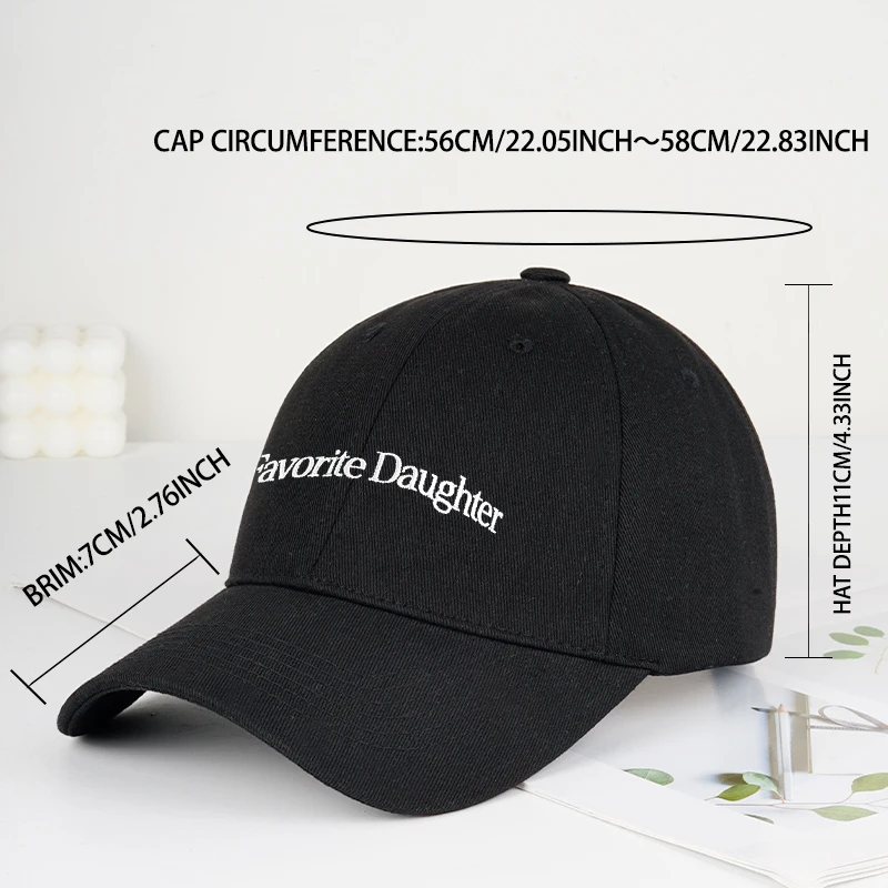 Lustige, mit „Favorite Daughter“ bestickte Baseballkappe mit weichem Schirm: Ein stilvoller, verstellbarer Sonnenhut, perfekt zum Einkaufen und für den Urlaub – Detail 7