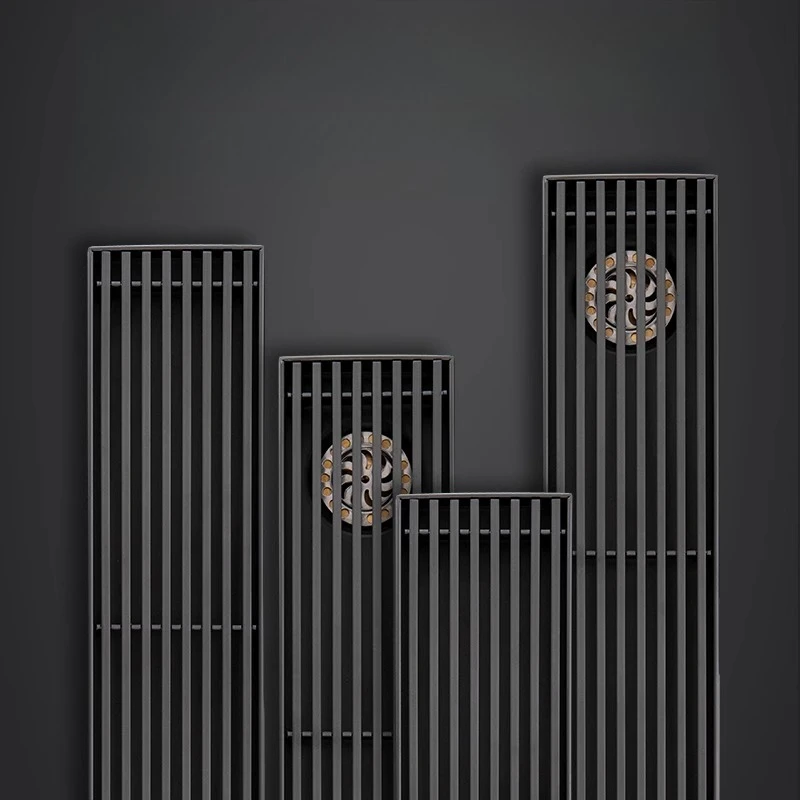 

10cm Wide Rectangular Floor Drain Made of Stainless Steel for Hotel Bathroom Odor Prevention and Rectangular Drainage Channel