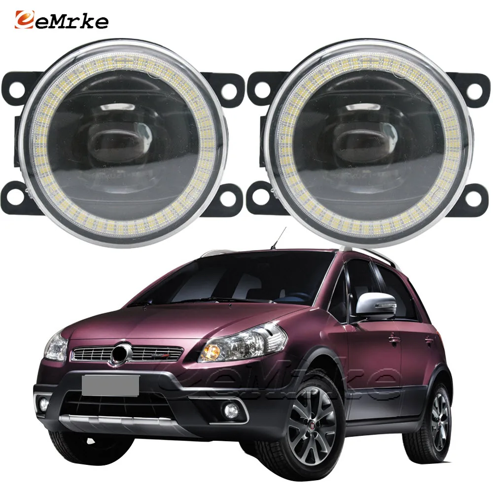 

Car Led Fog Lamp Assembly Lens Headlights for Fiat Sedici type 189 2009-2015 Angel Eye DRL Daytime Running Lights 15W Front Ptf