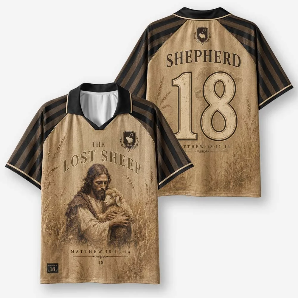 2026 New Lapel Polo Short Sleeved Shirt Retro Christian Cross Religious Pattern Printed T-shirt Fitness Training T-shirt