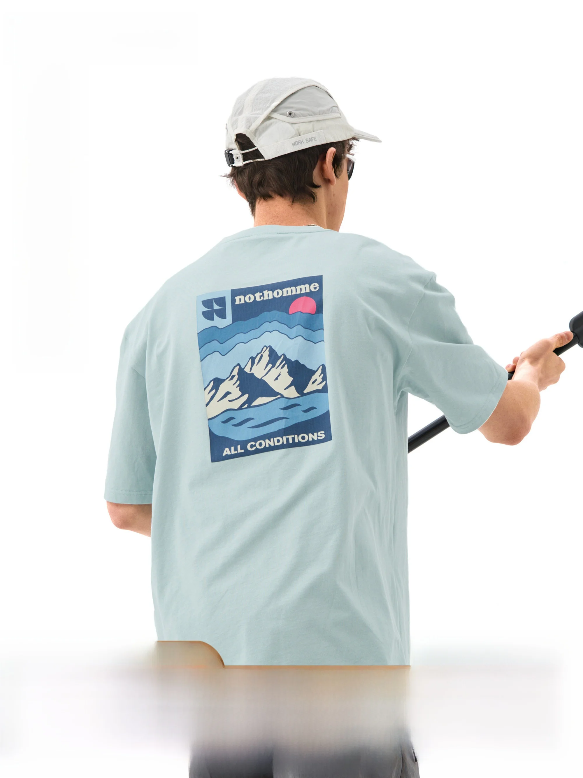 

Футболка Nome Coolmax Outdoor Loose ort Sve T-irt, дышащая, быстросохнущая, влагоотводящая, с принтом, повседневная, молодежная, модная, хлопковая.
