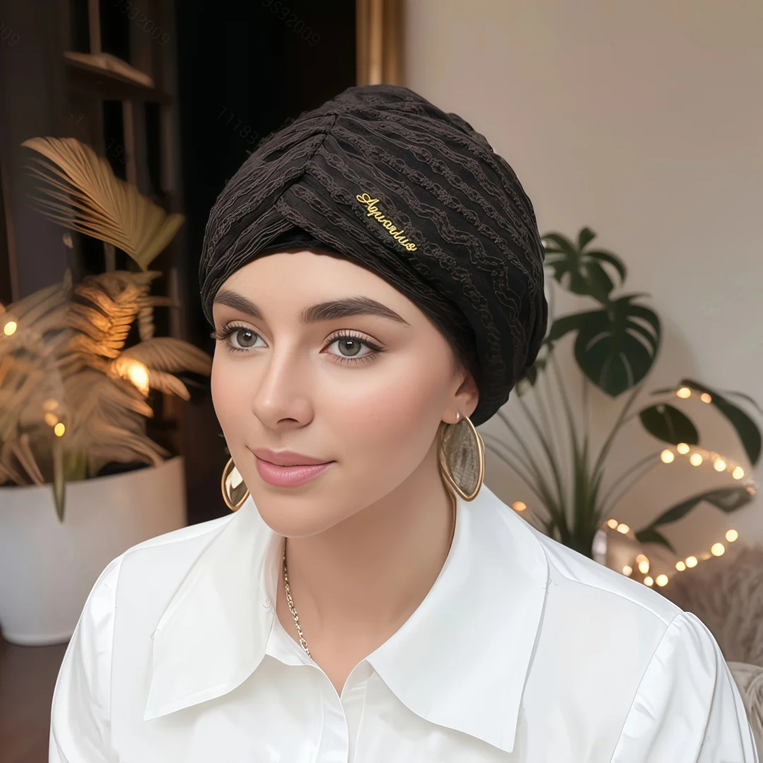 

Женский эластичный тюрбан, банданы, платок, капот, мусульманский хиджаб, индийские шапки, женская кепка для взрослых, однотонная повязка на голову