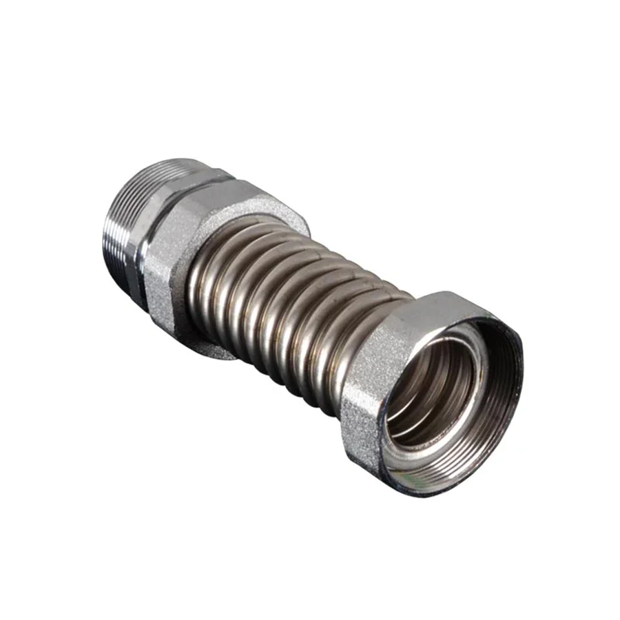 304 aço inoxidável ondulado tubulação flexível, mangueira de abastecimento de água, acessórios para tubos, não ferrugem, metal conexão, quente e frio, 1/2 in, 3/4 in, 1PC