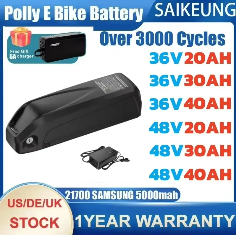 Image of Elektrische Fahrradbatterie Unterrohr Hailong Polly DP7 36V 48V 20AH/30AH/40AH 500W-2000W 21700 Lithium-Batterie