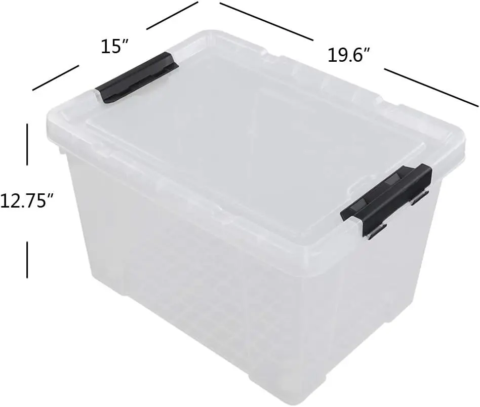 50 Quart Large Storage Bins with Lids, 4 Packs Plastic Clear Storage Boxes