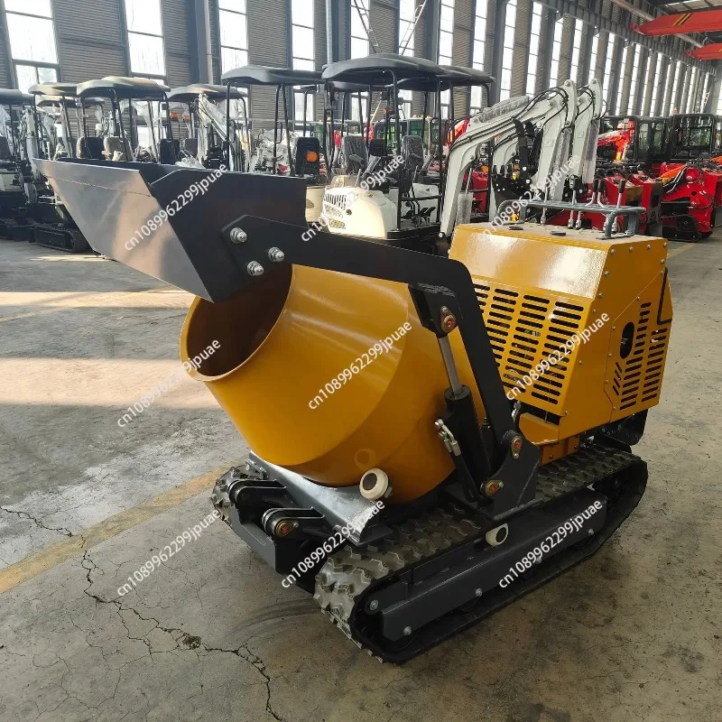 Mini Tracked Concrete Mixer Transport Tank Small Mobile Construction Machinery for Building Work