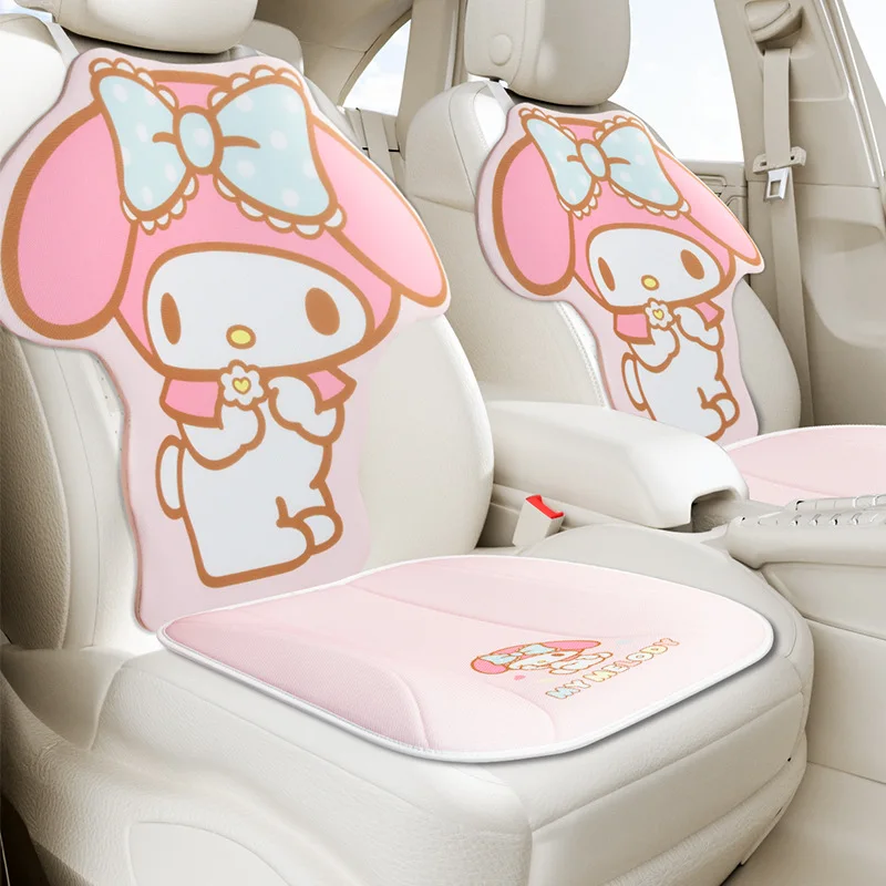 Sanrio My Melody Cute Car Seat Cushion Universal All Season Front Rear Cartoon Plush Seat Cover Winter Warm Auto Seat Pad