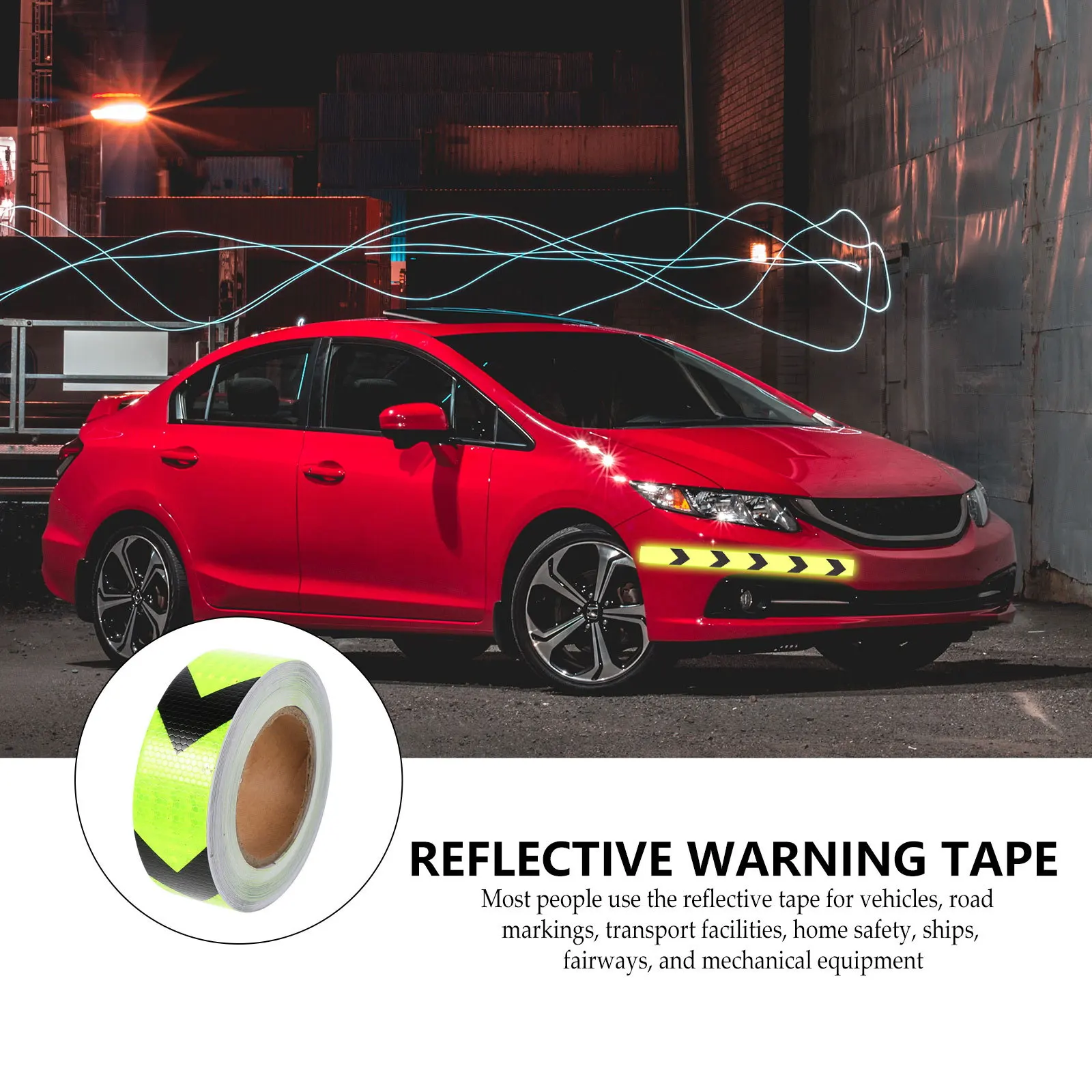 1 Roll Reflective Warning Tape Waterproof Hexagonal Pattern Strong Adhesive For Vehicles Safety Luminous Reflective Tape
