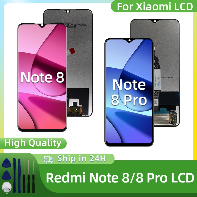 Tela LCD Touch Screen para Xiaomi Redmi Note 8 Pro (M1906G7I, M1906G7G) e Redmi Note 8 (M1908C3JI) - Peça de Reposição Digitalizadora