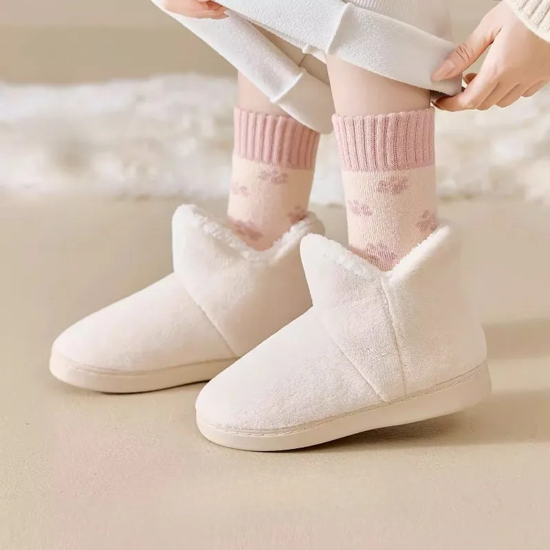 5足組 レディース ミッドカーフ ウール裏地 厚手ソックス 女の子 秋 冬 暖かい カラーブロック カシミヤソックス 女性用 サーマルソックスセット