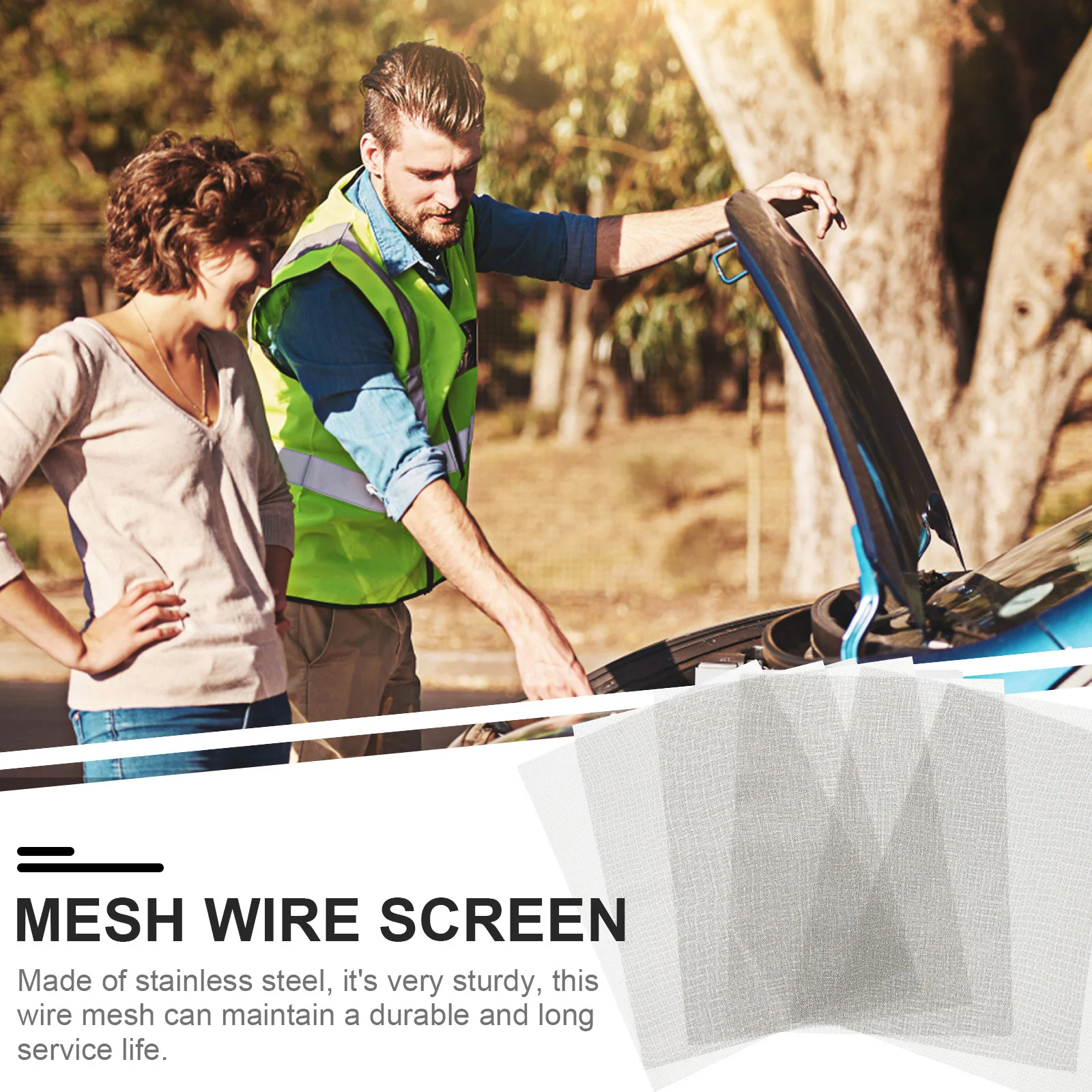

6pcs Stainless Steel Wire Screen Fine Metal Mesh For Automotive Bumper Repair Security Construction Guard Welding Mesh