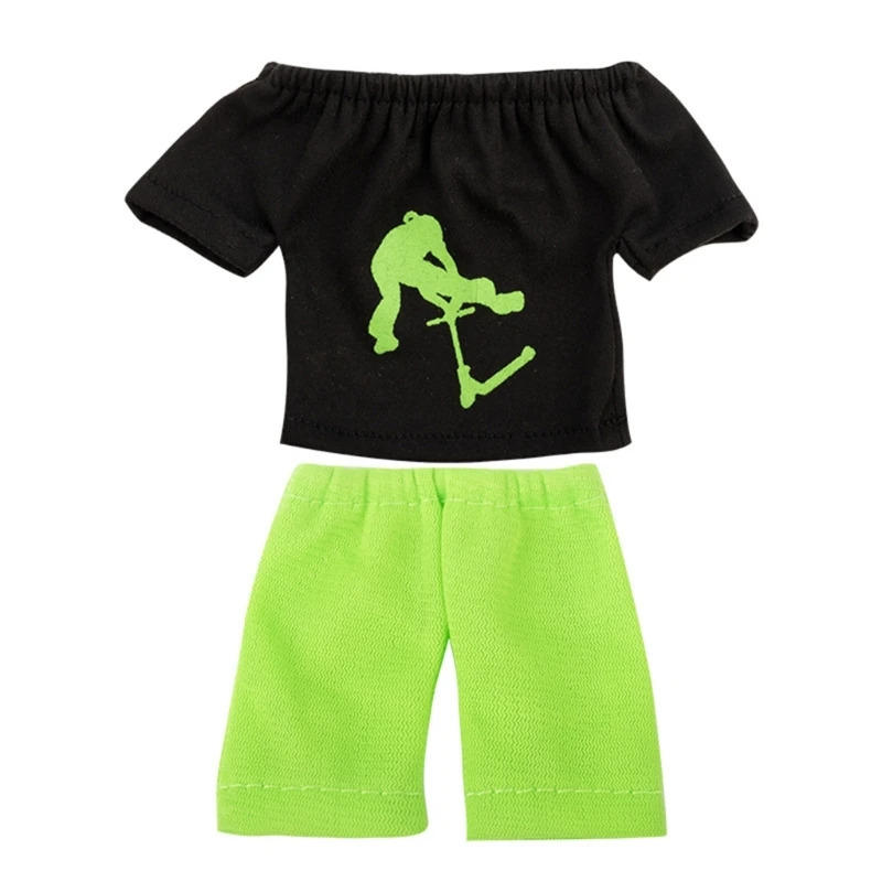 Mini vestiti per per bambini Pantaloni con punta delle T-shirt Set Fingerboarding Scooter Skateboard Accessori Gioco