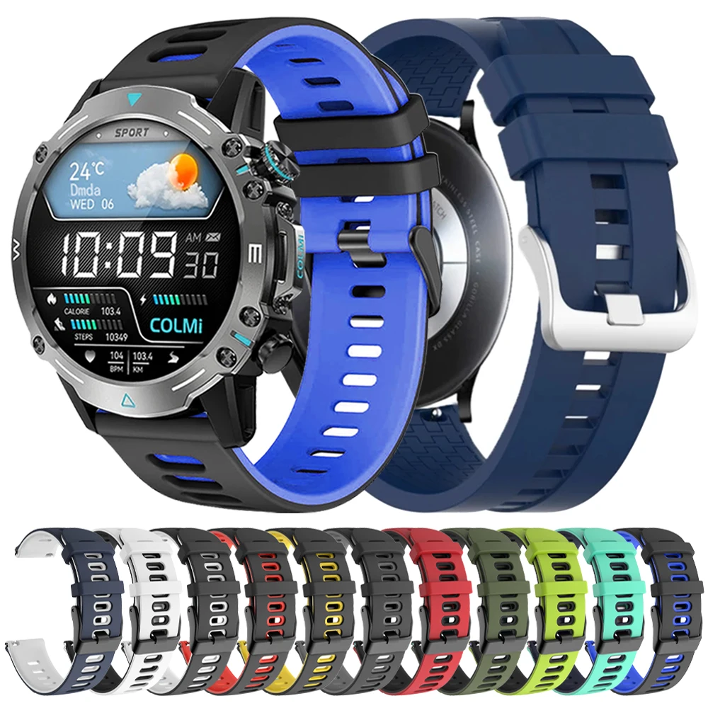 20mm 22mm Silicone Soft Strap For COLMi M42 P86 P82 P81 I31 i28 Ultra V73 Replace Band For HUAWEI GT7 6 Pro GT5 4 Sport Bracelet