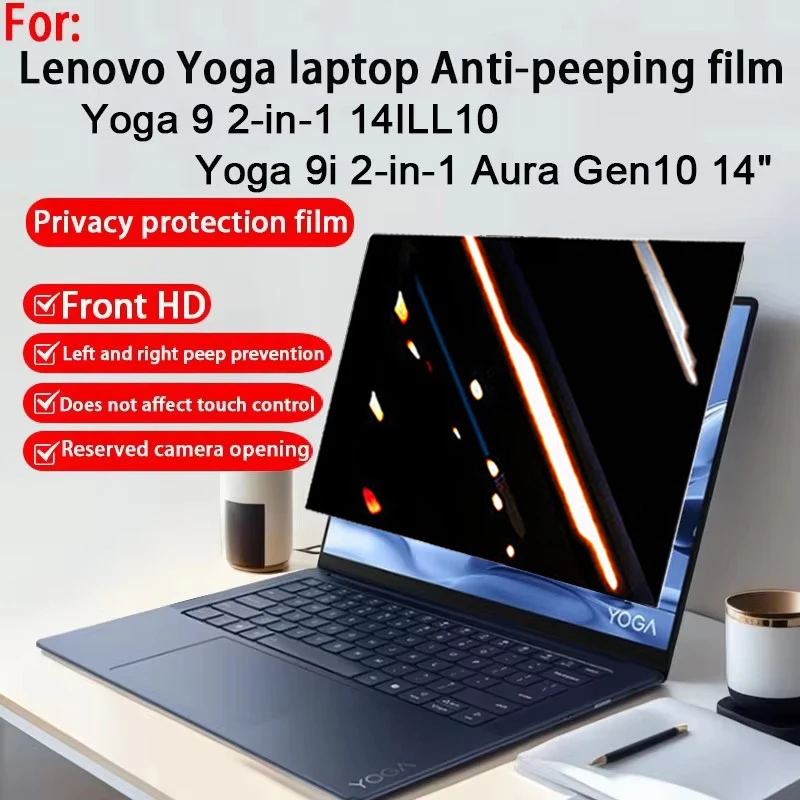 

Для Lenovo Yoga 9 2-в-1 14ILL10 конфиденциальная пленка Yoga 9i 2в1 Aura Gen10 14 "пленка для конфиденциальности компьютера с защитной пленкой для сенсорного экрана