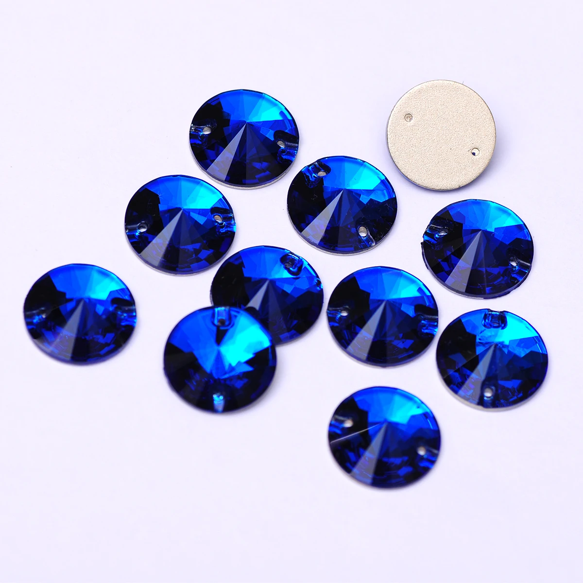 YANRUO 3200 Rivoli Capri Blue Sew on Rhinestone All Sizes Flatback Rhinestone Sewing Crystal Stones Decoration For Wedding Dress