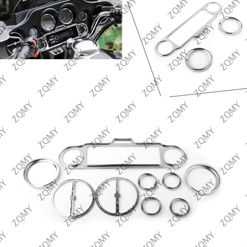 

9pcs Motorcycle ABS Radio Gauge Inner Fairing Trim Decoration Kits For Harley Electra Glide 1996-2013 / Street Glide 2006-2013