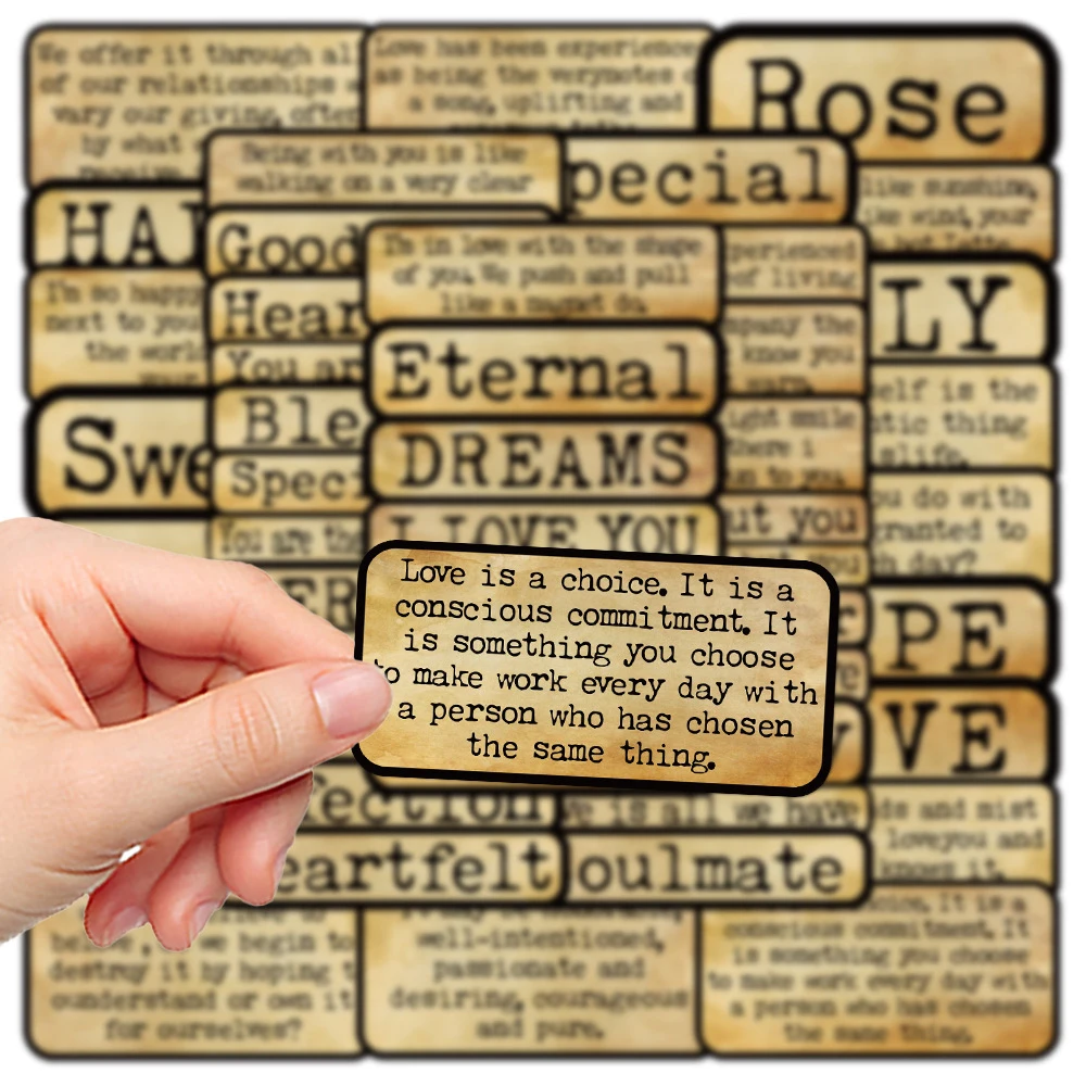 10/30/50pcs Retro Love Labels adesivi Vintage stile americano Graffiti Sticker custodia per telefono fai da te Notebook bagagli decalcomanie impermeabili