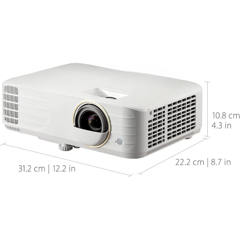 UHD 4K Projector with 4000 Lumens, 240 Hz, 4.2ms, HDR Support, Auto Keystone, Dual HDMI, and USB C for Home Theater