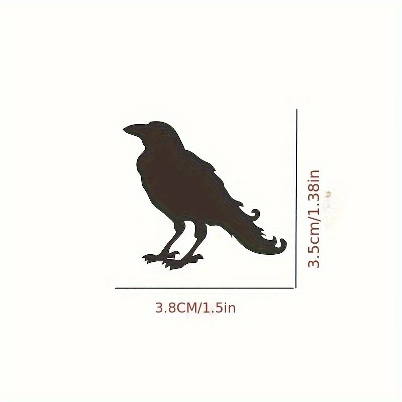 2Pcs Mini Crow Bird Waterproof Vinyl Stickers Decals for Car Rearview Mirror Laptop Phone Multi‑Surface Exterior Decor