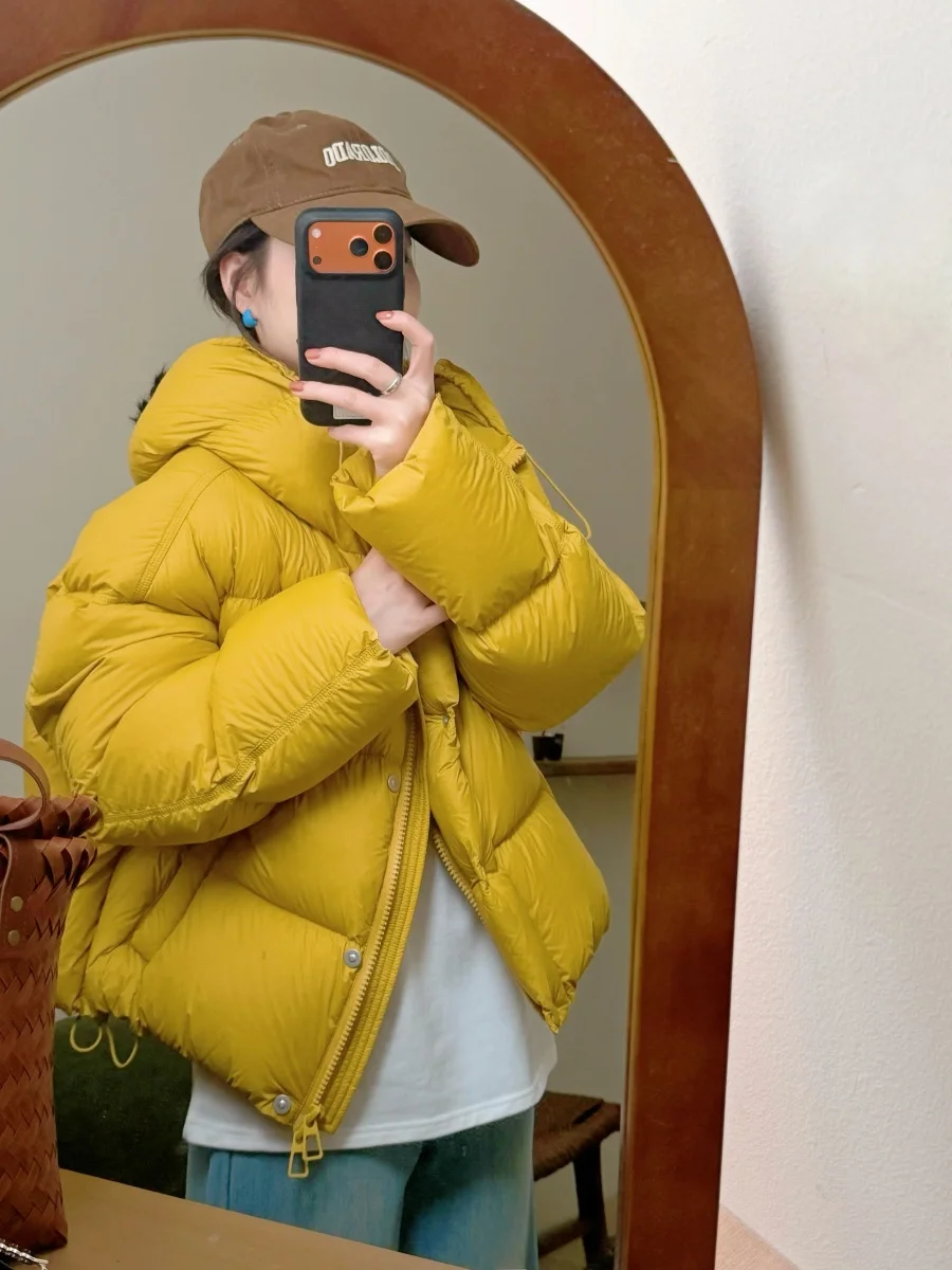 

Women's ort Hooded Dstring down Jaet Thi Warm Casual Sle 90% Du down Filling Winter Outerwear Coat