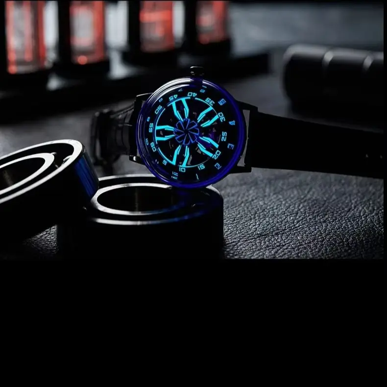 

OBLVLO мужские автоматические часы 42 мм механические наручные часы светящиеся водонепроницаемые сапфировое стекло скелетон вращающееся колесо циферблат