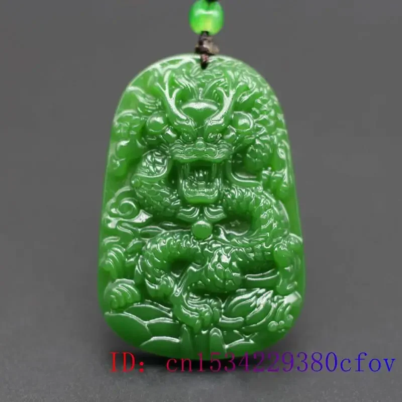 Collier pendentif dragon vert diversifié pour homme, amulette de mode en jadéite, breloque sculptée, bijoux naturels, cadeaux chinois