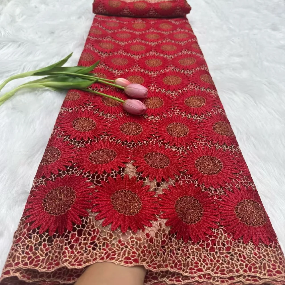 

Latest Cord Guipure Lace Fabric Crystals African Lace Fabric 2025 High Quality Nigerian Water Soluble Material for Dress