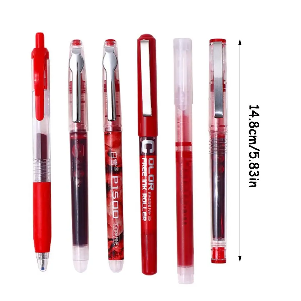 6 Stks/set Cadeau Sneldrogende Inkt Gel Pen St Tip Student Specifieke Markeerstift Set 0.5Mm Schrijfgereedschap Schoolkantoor
