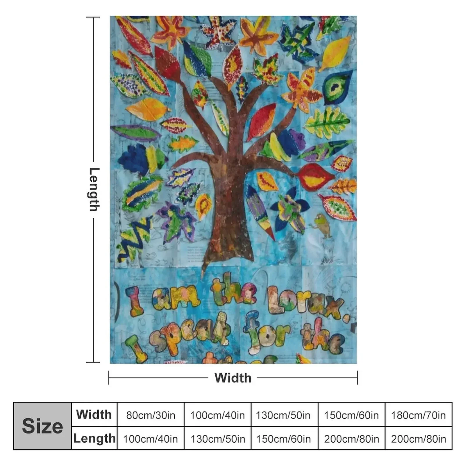 HHPS Art Show, Class 1T, Recycled Paper and Paint: We Speak for the Trees…. Throw Blanket Plush Designers Blankets
