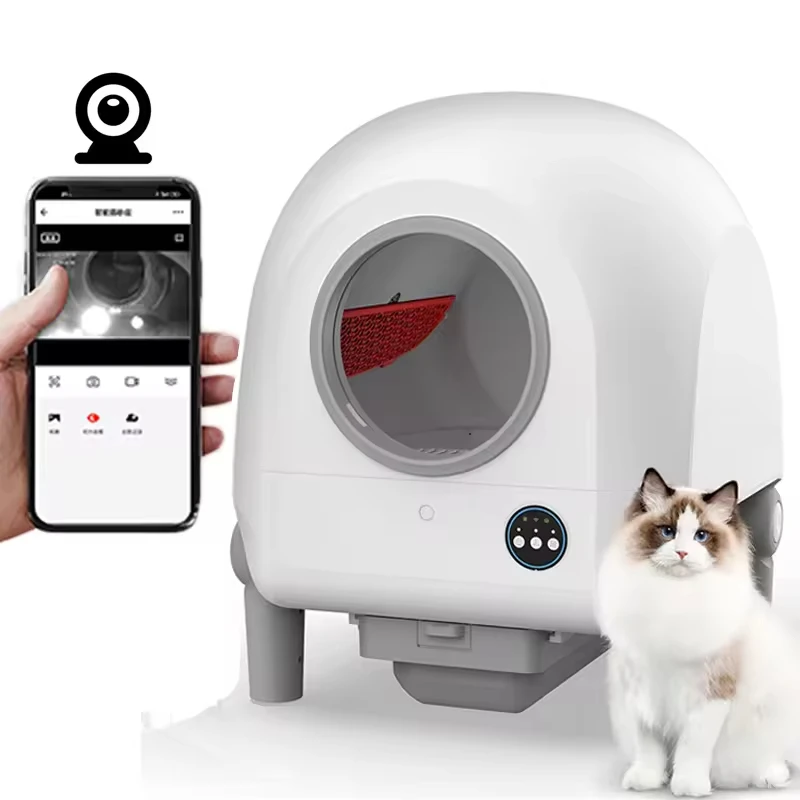 New Self Cleaning Cat Litter Box Automatic Smart Cat Litter Box With APP Control Odor Large Space For Multiple Cats