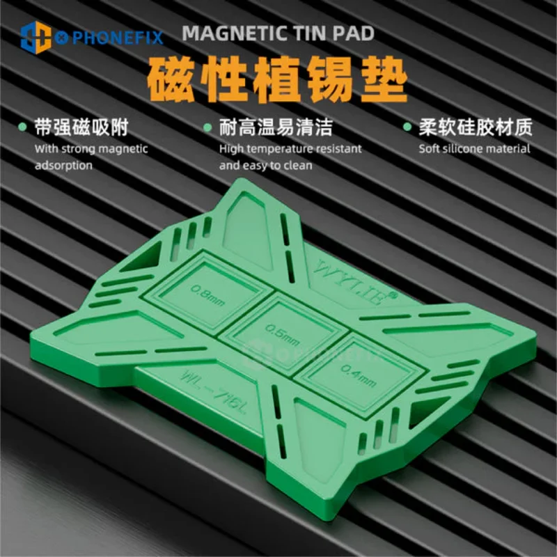 Imagem -06 - Wylie Universal Magnetic Tin Planting Pad Silicone Resistente ao Calor Dissipador de Calor Poroso para Telefone Bga ic Esteira de Reparo de Solda