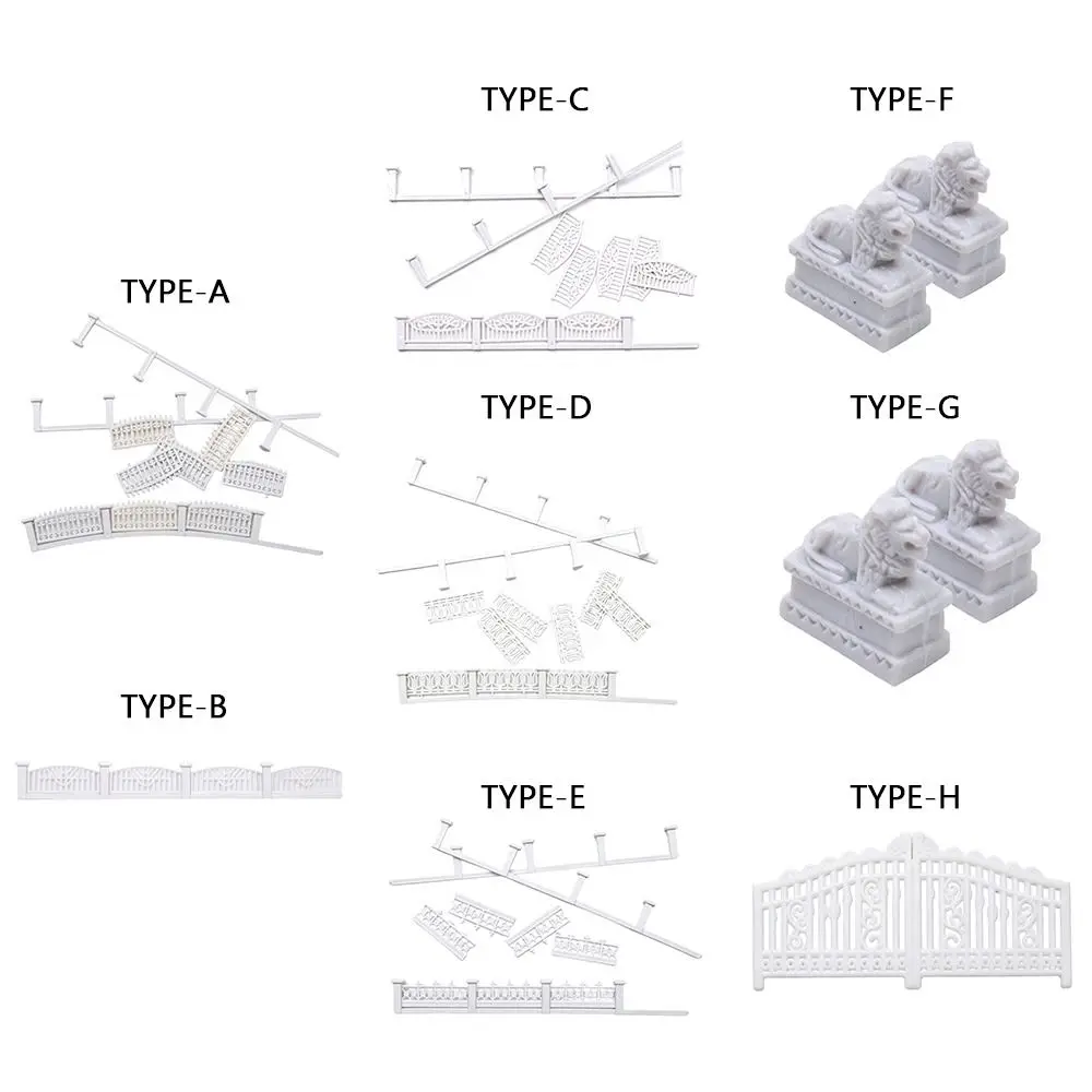 1:200 Scale Model Railway Building Multi Colorful White Color Model Railway Fence 100cm Length One Meter Garden Fence Model