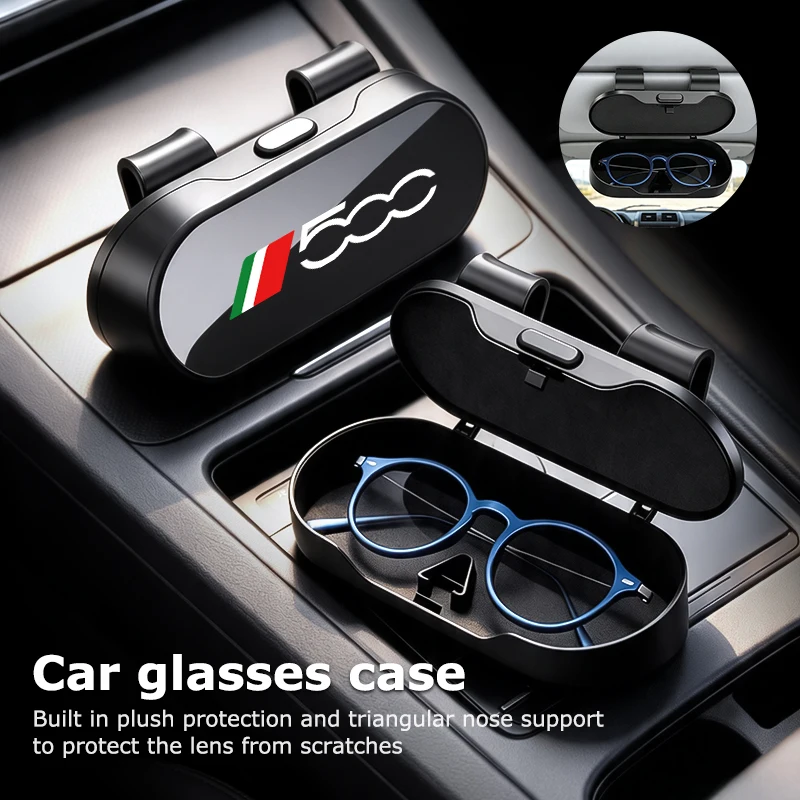 Car Sun Visor Sunglasses Case Glasses Organizers Box For Fiat Abarth 500 500C 500S 500X FR Punto Stilo Ducato