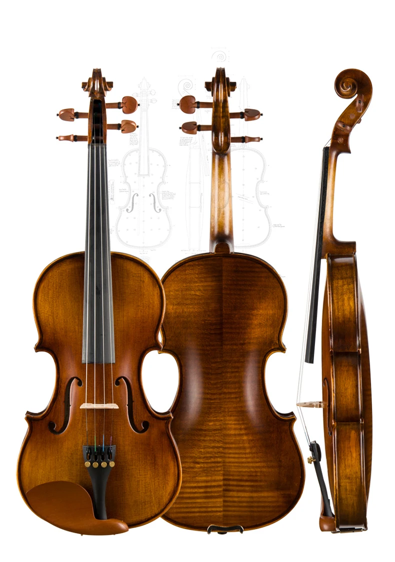 Christina V02 Violin 4/4 3/4 1/2 1/4 1/8 Matte Italian Retro Beginner children's solid wood Handmade Violino Stringed instrument