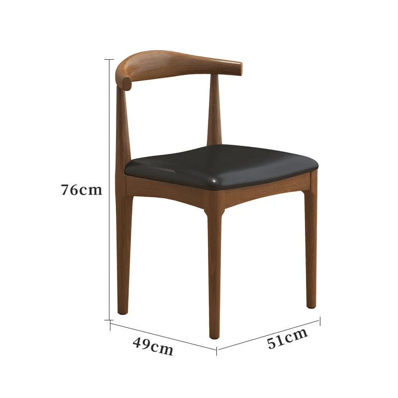 

Nordic Solid Wood Chair Simple Modern Home Desk and Study Chair for Living Room Dining Computer Use Horn Chair for Children